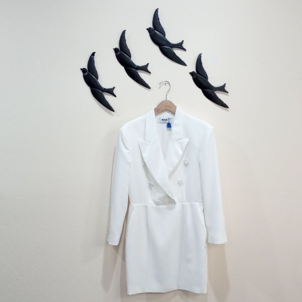 MSGM Milano White Blazer Dress, Size 44 / US - L - NWOT!